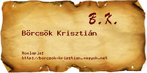 Börcsök Krisztián névjegykártya