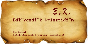 Börcsök Krisztián névjegykártya
